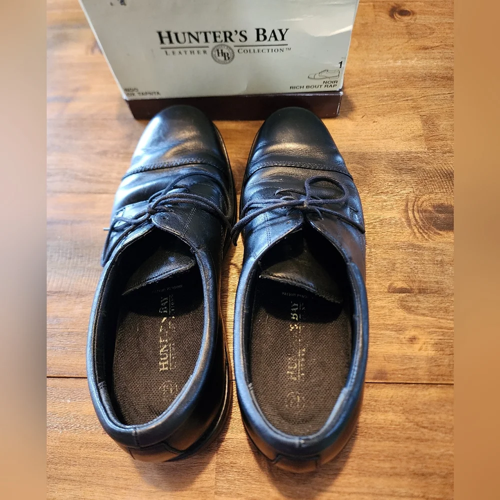 Hunters Bay Men's Black Leather Dress Shoes Size 13